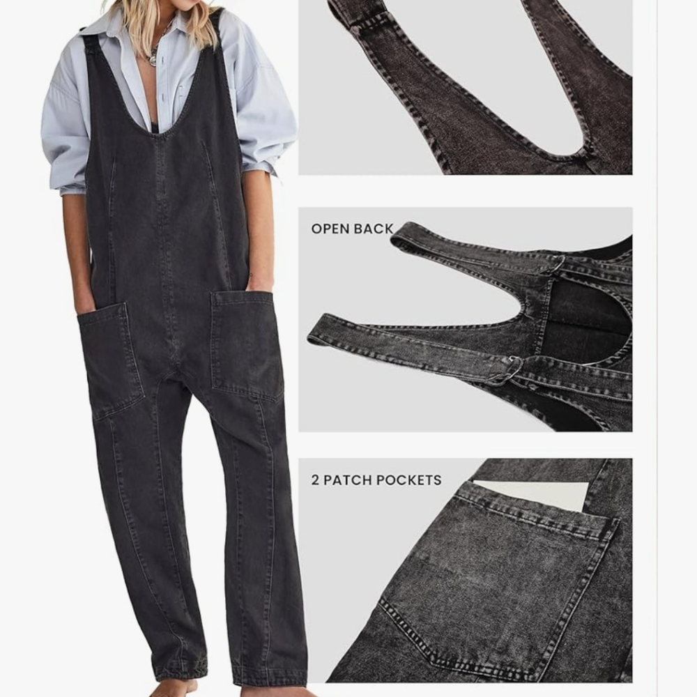 We The Free High Roller Jumpsuit in Mineral Black Free People